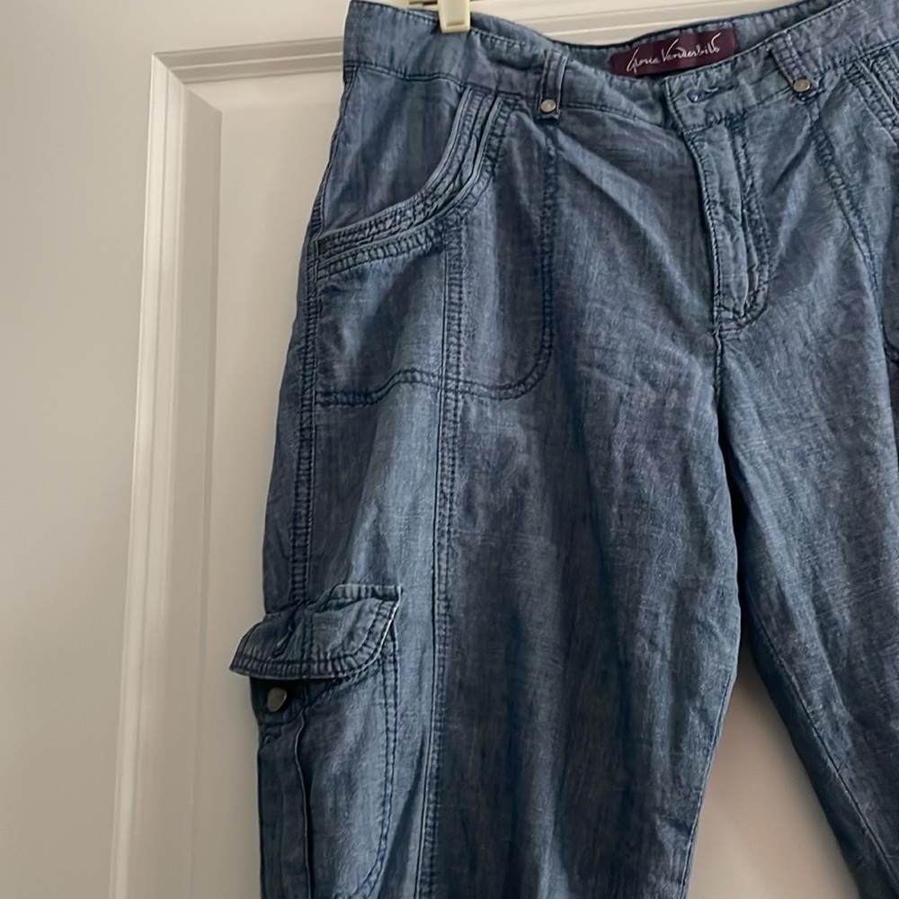 Gloria Vanderbilt Women’s Cargo Pants Size 10 Capri All Cotton Y2K Palazzo
